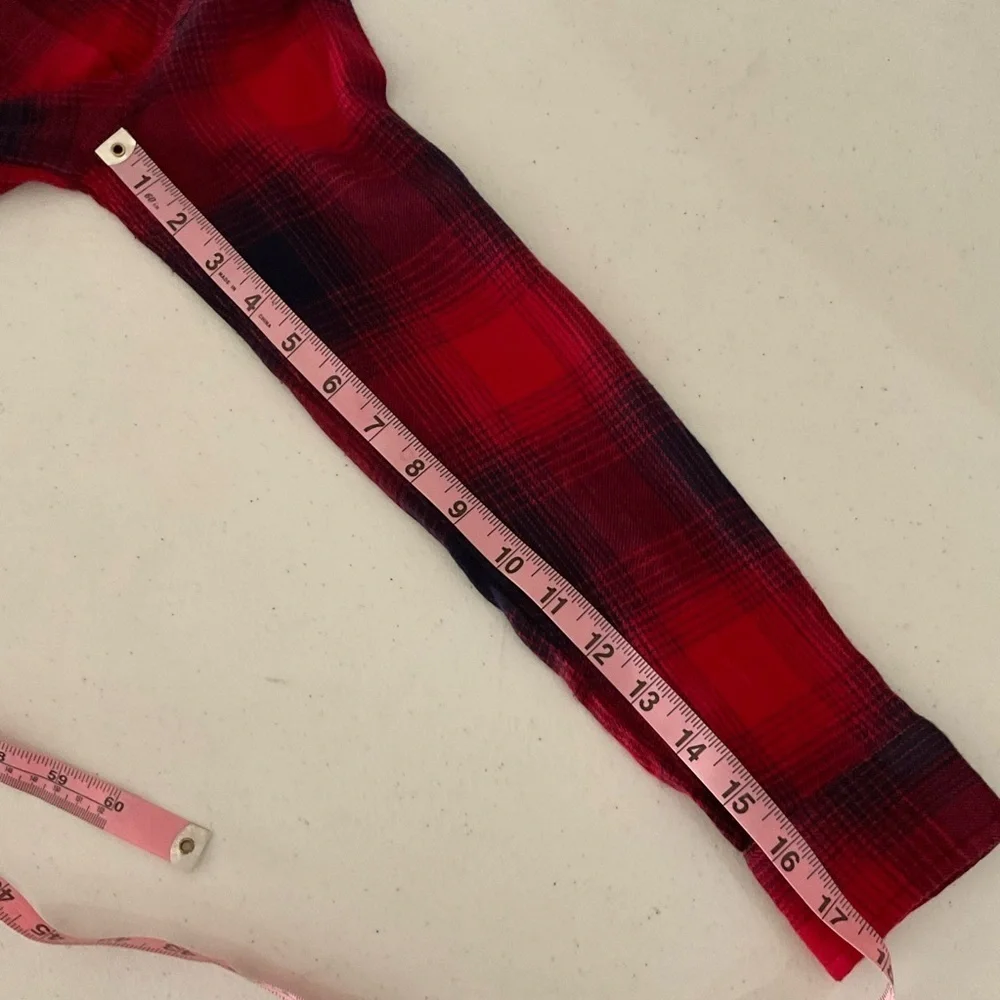 Madewell Classic Ex-Boyfriend Flannel Shirt Red/Blue Wilder Plaid Women’s Sz XS - Picture 9 of 14
